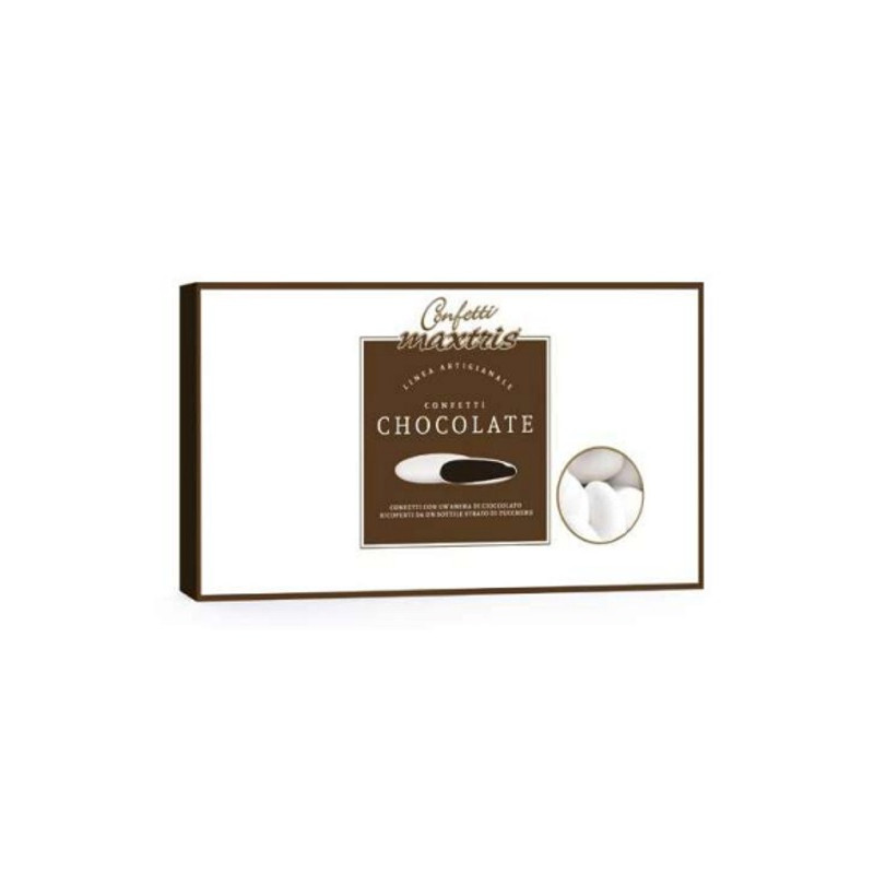 Confetti BIANCO al cioccolato fondente - confetti BIANCHI MAXTRIS confezione 1kg