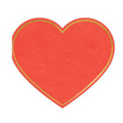 20 Tovaglioli in carta a forma di CUORE rosso e oro - 14,3x12,5cm