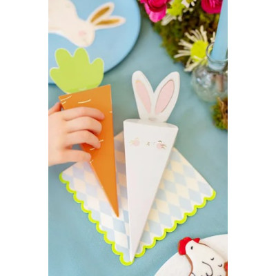 20 Tovaglioli in carta stampa rombi celesti e smerlo verde acido - 33x33cm