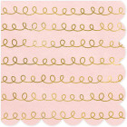 20 Tovaglioli in carta rosa stampa ghirlanda oro con smerlo- 33x33cm