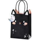 Busta regalo in carta a forma di gatto nero con orecchie cm h18x8X14 cm