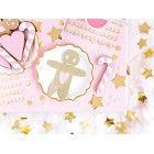 20 Tovaglioli in carta rosa stampa ghirlanda oro con smerlo- 33x33cm