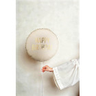 Palloncino crema con scritta HAPPY BIRTHDAY oro - pallone in foil mylar 45cm
