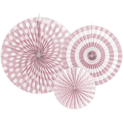 Set 3 festone Ruota Rosa chiaro bianco decorazione Compleanno addobbo decoro festa