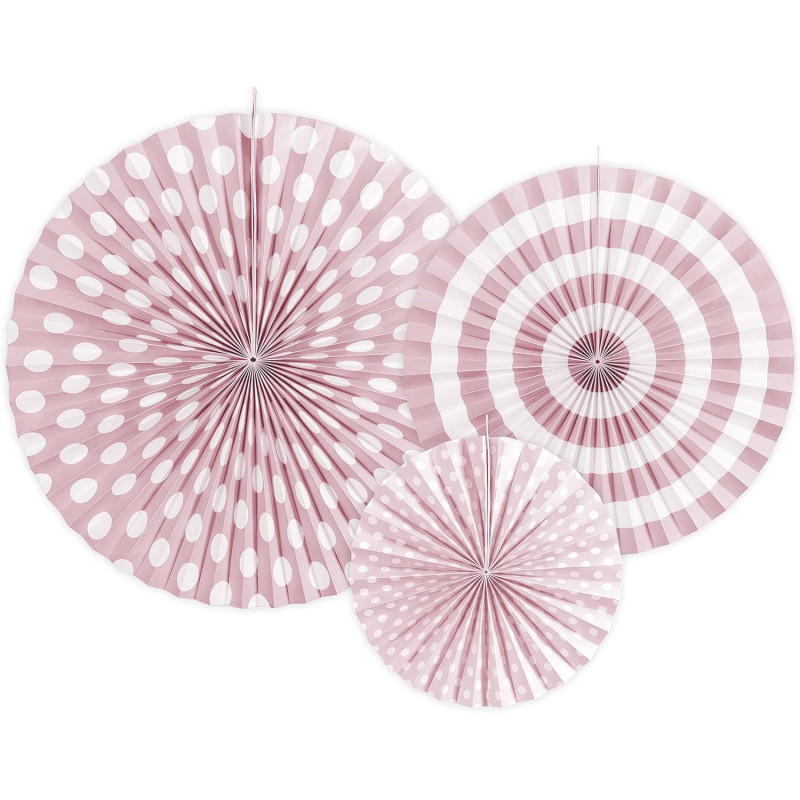 Set 3 festone Ruota Rosa chiaro bianco decorazione Compleanno addobbo decoro festa