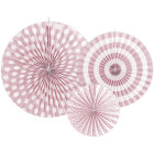 Set 3 festone Ruota Rosa chiaro bianco decorazione Compleanno addobbo decoro festa