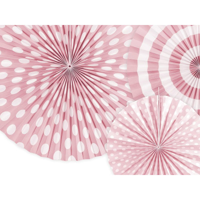 Set 3 festone Ruota Rosa chiaro bianco decorazione Compleanno addobbo decoro festa