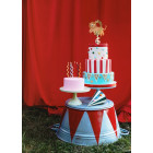 Cake Topper Leone in anello in carta con bastoncino in legno decorazione torte dolci 16 cm