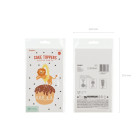 Cake Topper Leone in anello in carta con bastoncino in legno decorazione torte dolci 16 cm