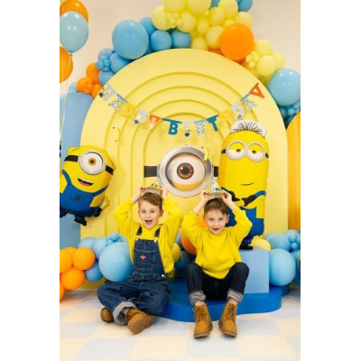 Festone ghirlanda HAPPY BIRTHDAY MINIONS 1,53mt - addobbo decoro tavola festa compleanno