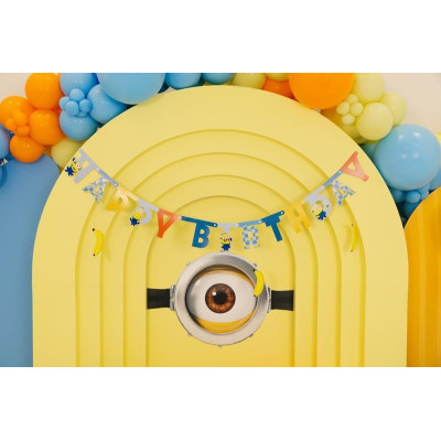 Festone ghirlanda HAPPY BIRTHDAY MINIONS 1,53mt - addobbo decoro tavola festa compleanno