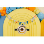 Festone ghirlanda HAPPY BIRTHDAY MINIONS 1,53mt - addobbo decoro tavola festa compleanno