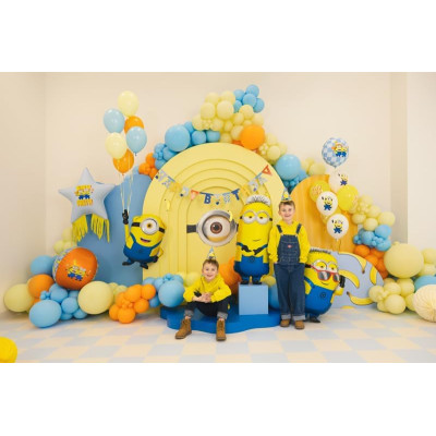 Festone ghirlanda HAPPY BIRTHDAY MINIONS 1,53mt - addobbo decoro tavola festa compleanno
