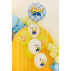 set 6 Palloncini MINIONS in LATTICE giallo e bianco 30 cm