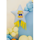 Pallone PALLONCINO in foil MYLAR MINIONS stella con frange 72X72 cm
