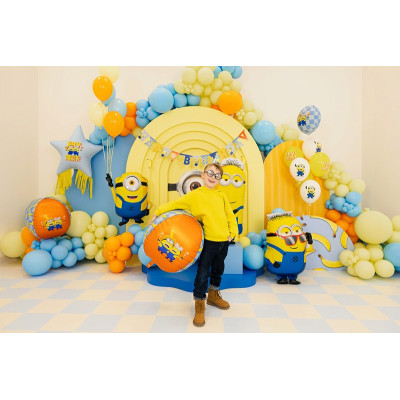 Pallone PALLONCINO in foil MYLAR MINIONS sferico 50 cm