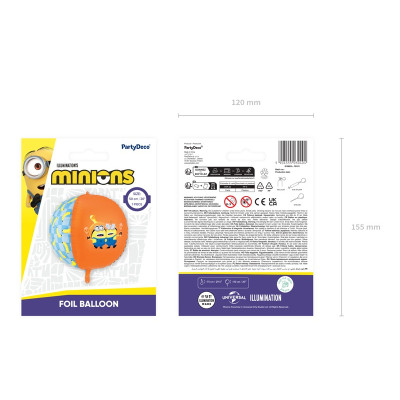 Pallone PALLONCINO in foil MYLAR MINIONS sferico 50 cm