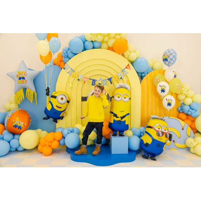 Pallone PALLONCINO in foil MYLAR MINIONS sferico 50 cm