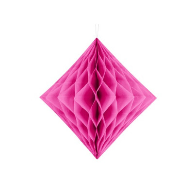Decorazione SFERA Fucsia carta frufru forma di rombo diamante - 30cm