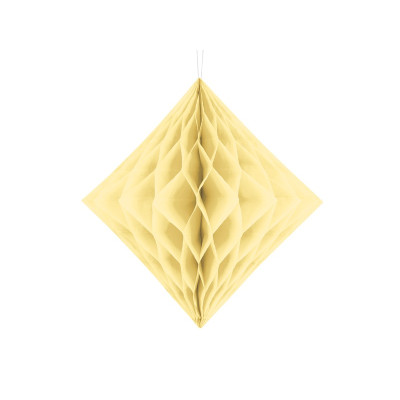 Decorazione SFERA Crema carta frufru forma di rombo diamante - 30cm