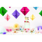 Decorazione SFERA Crema carta frufru forma di rombo diamante - 30cm