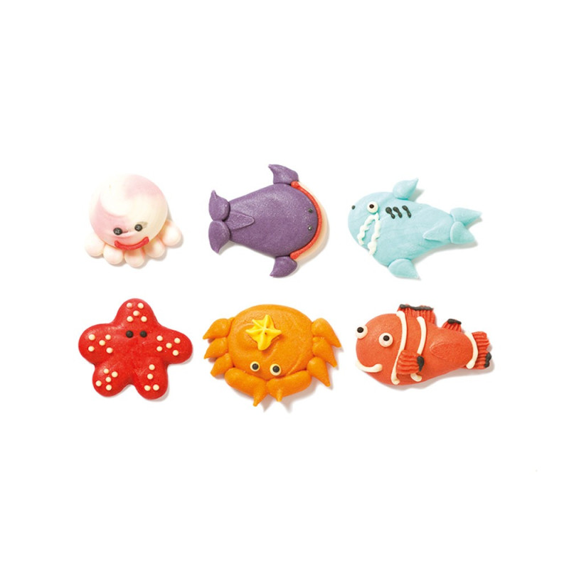 Soggetti ANIMALI MARINI - Decorazione in zucchero per Dolci - 4 cm circa