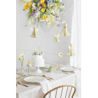 1 ANGELO DECORATIVO  in carta avorio con glitter oro-  nido d'ape - altezza  24 cm - addobbo casa