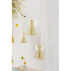 1 ANGELO DECORATIVO  in carta avorio con glitter oro-  nido d'ape - altezza  24 cm - addobbo casa