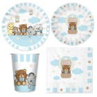 Kit coordinato tavola festa THUN teddy friend Celeste orsetto - piatti bicchieri tovaglioli