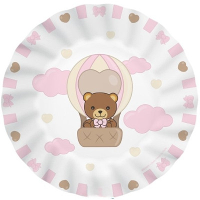 Kit coordinato tavola festa THUN teddy friend Rosa orsetto - piatti bicchieri tovaglioli