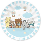 Kit coordinato tavola festa THUN teddy friend Celeste orsetto - piatti bicchieri tovaglioli