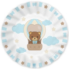 Kit coordinato tavola festa THUN teddy friend Celeste orsetto - piatti bicchieri tovaglioli