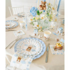 Kit coordinato tavola festa THUN teddy friend Celeste orsetto - piatti bicchieri tovaglioli