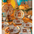 Kit coordinato tavola festa THUN teddy friend verde orsetto - piatti bicchieri tovaglioli