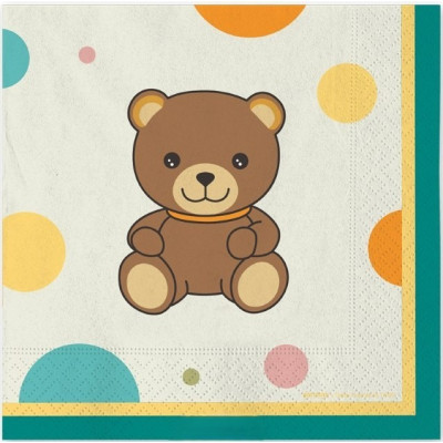 Kit coordinato tavola festa THUN teddy friend verde orsetto - piatti bicchieri tovaglioli