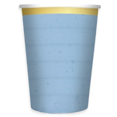 Kit coordinato tavola festa RUSTIC OCEAN variante AZZURRO - piatti bicchieri tovaglioli