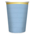 Kit coordinato tavola festa RUSTIC OCEAN variante AZZURRO - piatti bicchieri tovaglioli