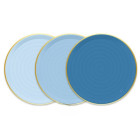 Kit coordinato tavola festa RUSTIC OCEAN variante AZZURRO - piatti bicchieri tovaglioli