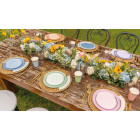 Kit coordinato tavola festa RUSTIC OCEAN variante AZZURRO - piatti bicchieri tovaglioli