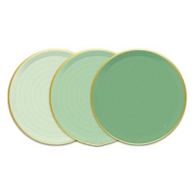 Kit coordinato tavola festa RUSTIC BOTANIC variante VERDE - piatti bicchieri tovaglioli