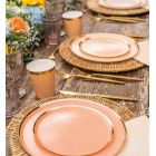 Kit coordinato tavola festa RUSTIC SUNSET variante terracotta/salmone  - piatti bicchieri tovaglioli