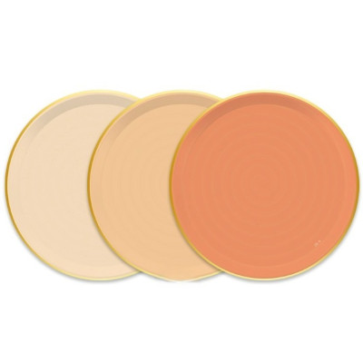 Kit coordinato tavola festa RUSTIC SUNSET variante terracotta/salmone  - piatti bicchieri tovaglioli