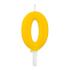 CANDELA numero 0 Zero GIALLO - Tiny Plump - candelina in cera per torta