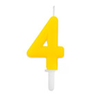CANDELA numero 4 Quattro GIALLO - Tiny Plump - candelina in cera per torta
