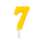 CANDELA numero 7 Sette GIALLO - Tiny Plump - candelina in cera per torta