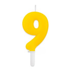 CANDELA numero 9 Nove GIALLO - Tiny Plump - candelina in cera per torta