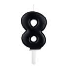 CANDELA numero 8 Otto NERO - Tiny Plump - candelina in cera per torta
