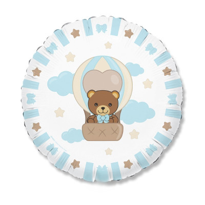 Palloncino in Mylar orsetto CELESTE Teddy Friends by Thun - gonfiabile ad elio o aria 45 cm