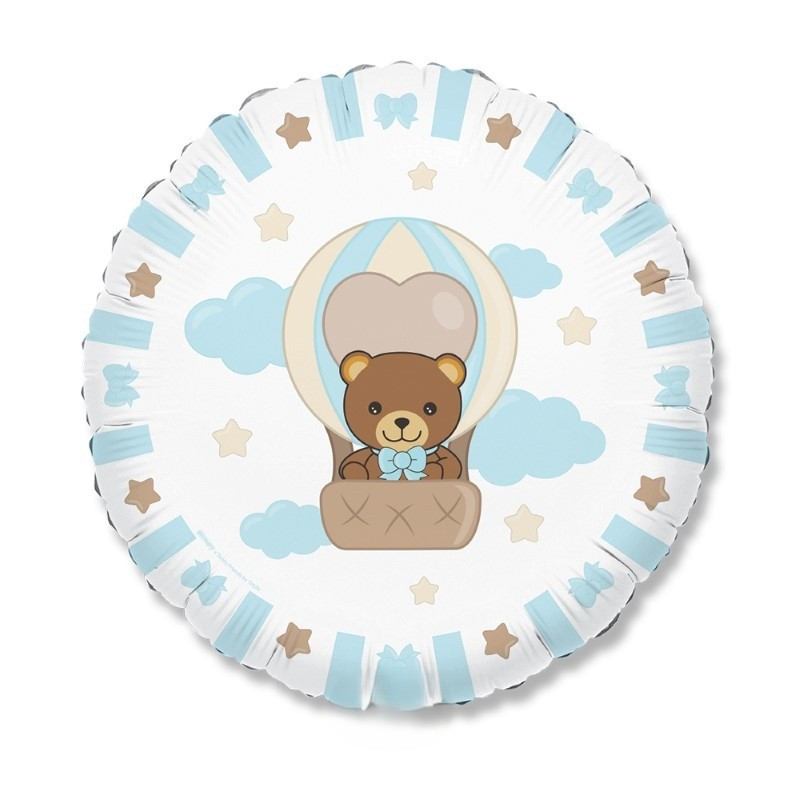 Palloncino in Mylar orsetto CELESTE Teddy Friends by Thun - gonfiabile ad elio o aria 45 cm