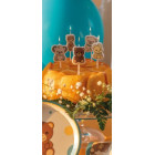 Set 5 Candela in cera TEDDY FRIENDS per Compleanno Bambino/a - candeline 4 cm